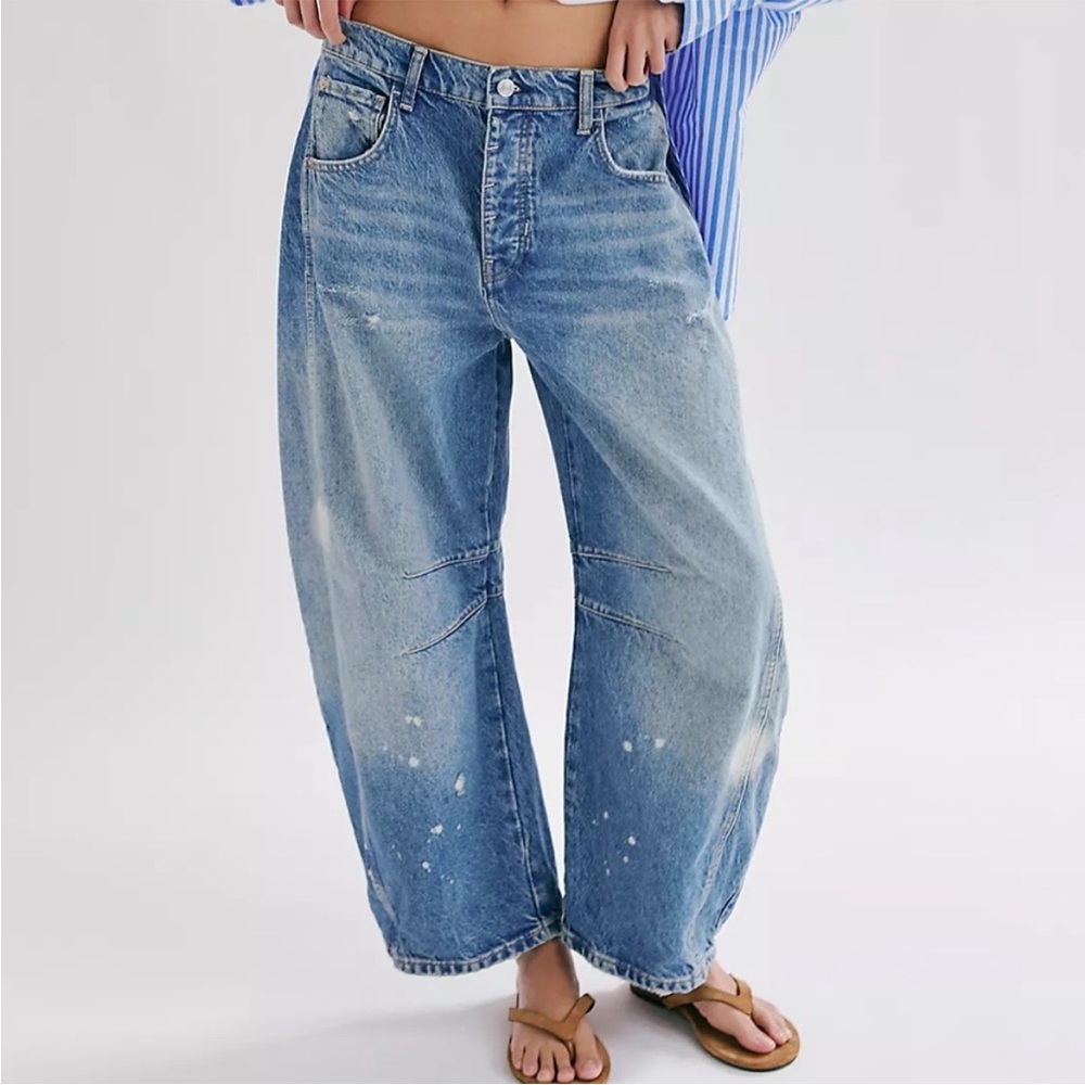 Free People Good Luck Barrel Jean